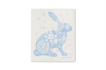 Grusskarten-Tuch blauer Hase